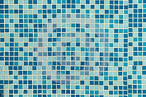 pattern of small blue and white tiles in harmonic structure like a swimming pool ground photo
