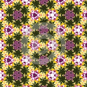 Pattern spring flowers Kaleidoscope Pattern for background or textil photo