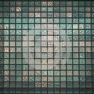 A pattern of square glass blocks, arranged in a grid. Each block has a textured