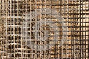 Pattern from stack of fittings grids at the construction site