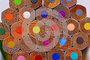 Pattern of stacked colored pencils