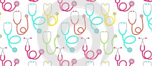 Pattern with stethoscope icon