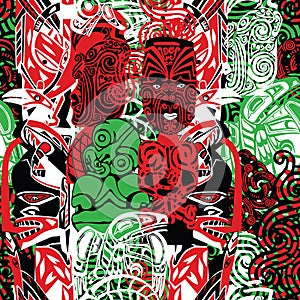 Pattern with the style of Maori