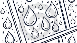 Pattern of stylized falling raindrops, vector design Generative AI
