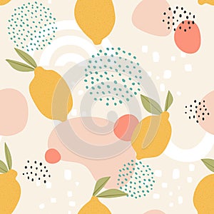 Pattern with summer lemons