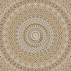 Pattern symmetry textile kaleidoscope background. burlap