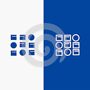Pattern, System, Data Science, Pattern System Line and Glyph Solid icon Blue banner Line and Glyph Solid icon Blue banner