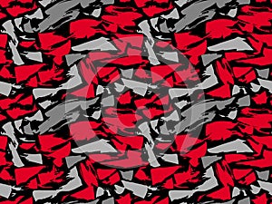 Pattern texture repeating seamless. Red and gray spots on a black background. Vector background. Repeat.