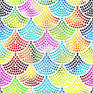 Pattern with texture of scales and squares.