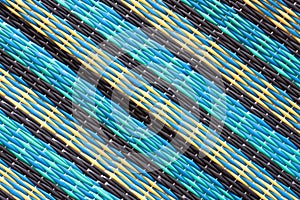 Pattern of Thai style mat woven from plastic
