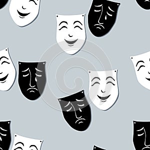 Pattern of the theatrical emotion masks