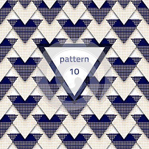 Pattern triangle blue white