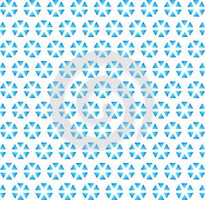 Seamless Blue Gradient Triangles Pattern in White Background