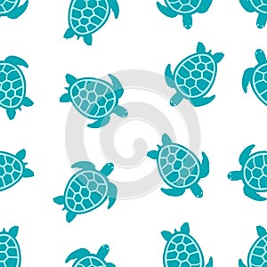 Pattern with turquoise turtles