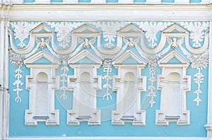 Pattern in Ukrainian barocco style on the walll of the Saint Sophia Cathedral in Kiev, Ukraine photo