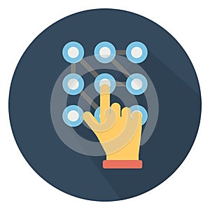 Pattern unlock, unlock password Color Vector icon which can easily modify or edit