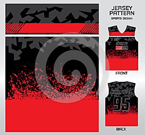 Pattern vector sports shirt background image.broken stone black red dripping color pattern design, illustration, textile