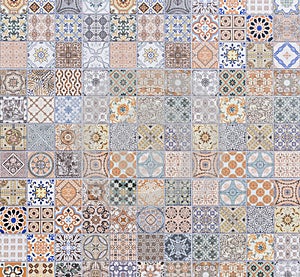 Pattern of vintage style wall tile texture