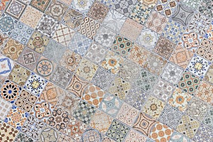 Pattern of vintage style wall tile texture