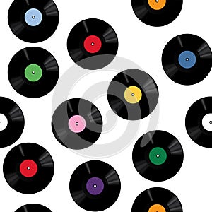 Pattern with vinyl records