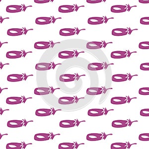 Pattern with violet Eggplants