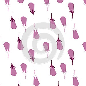 Pattern with violet Eggplants
