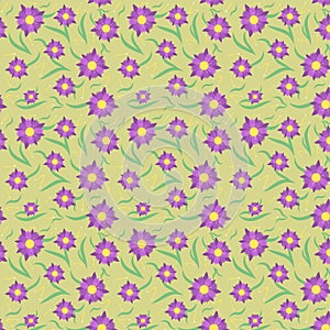 Pattern with violet flowers
