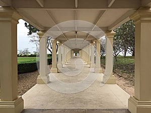 Pattern walkway/corridor in arcades architecture,