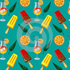 Pattern web pattern ice cream with different flavors background texture - Vector