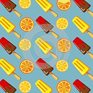 Pattern web pattern ice cream with different flavors background texture - Vector