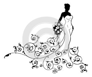 Pattern Wedding Bride Silhouette