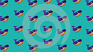 Pattern whale colorful vector design