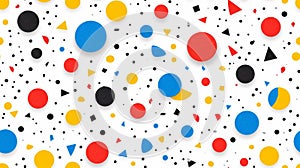 A pattern of a white background with many different colored dots, AI