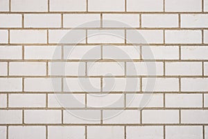Pattern of white block shape brick wall background texture