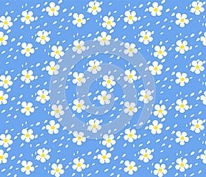 Pattern of white little flowers, seamless