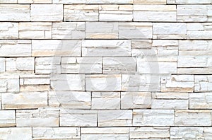 Pattern of White stone Brick Wall