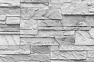 pattern of white stone cladding wall tile texture and seamless background