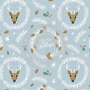 Pattern with winter symbols. Christmas and New Year congrats. Season greetings. Lettering for postca