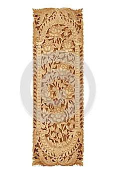 Pattern of wood carved isolated on white