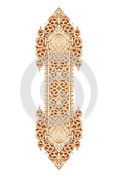 Pattern of wood carved on white