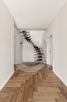 Pattern of wooden oak modern stairs.