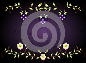 Pattern yellow flowers on a purple base. EPS10 illustration