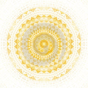 Pattern yellow geometric kaleidoscope symmetry. mosaic wallpaper