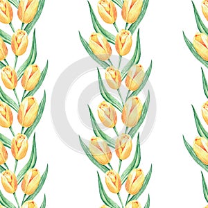 Pattern, yellow tulips
