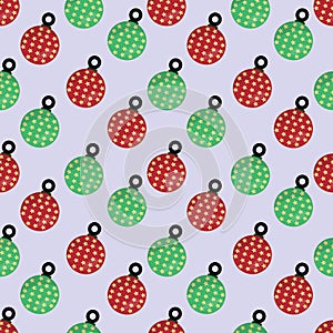 Christmas balls seamless pattern vector illustration background