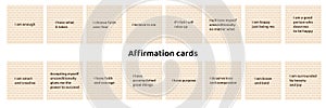 Patterned affirmation cards. Positive quotes, phrases, sayings.