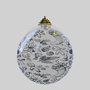 A christmas ball on white background