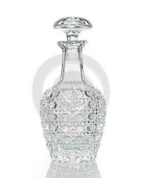 Patterned crystal decanter on white