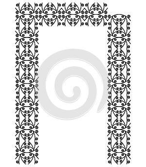 Patterned decorative letter isolated on white background.