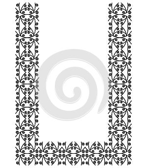 Patterned decorative letter isolated on white background.
